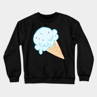 Minty Ice Cream - Cute Kawaii Summer Simple Crayon Doodle Art Crewneck Sweatshirt